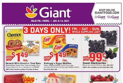 Giant Food Weekly Ad Flyer January 8 to January 14