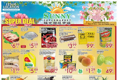 Sunny Supermarket (Leslie) Flyer September 27 to October 3