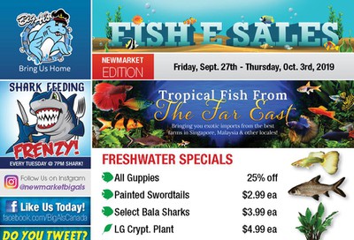 Big Al's (Newmarket) Weekly Specials September 27 to October 3