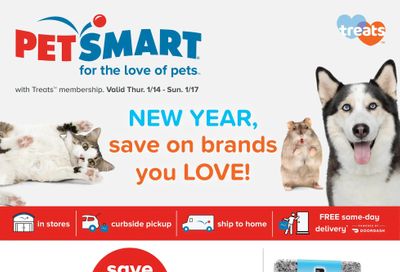 PetSmart Treats Membership Flyer January 14 to 17