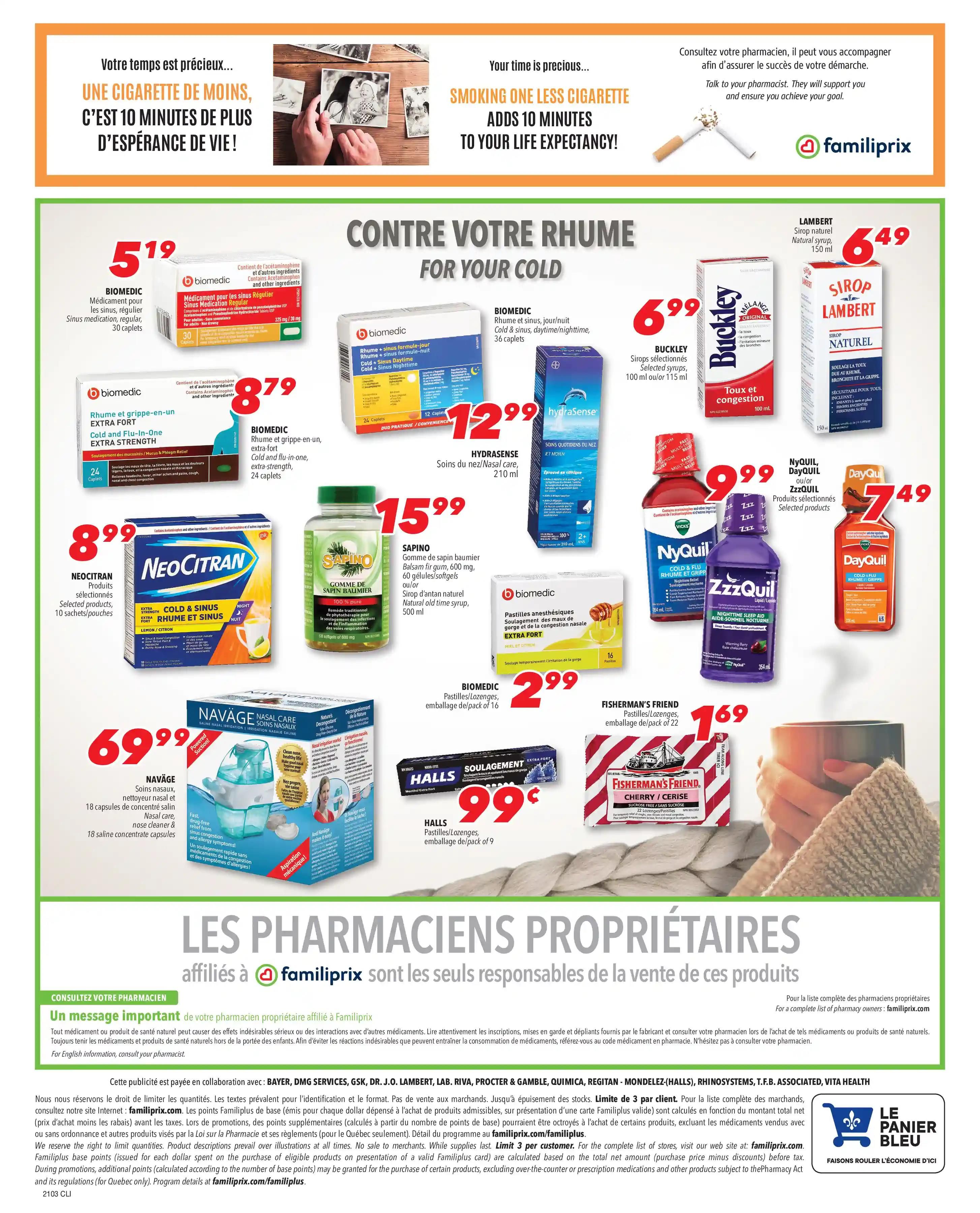 Familiprix Clinique Flyer January 14 to 20