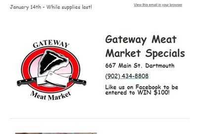 Gateway Meat Market Flyer January 14 to 20