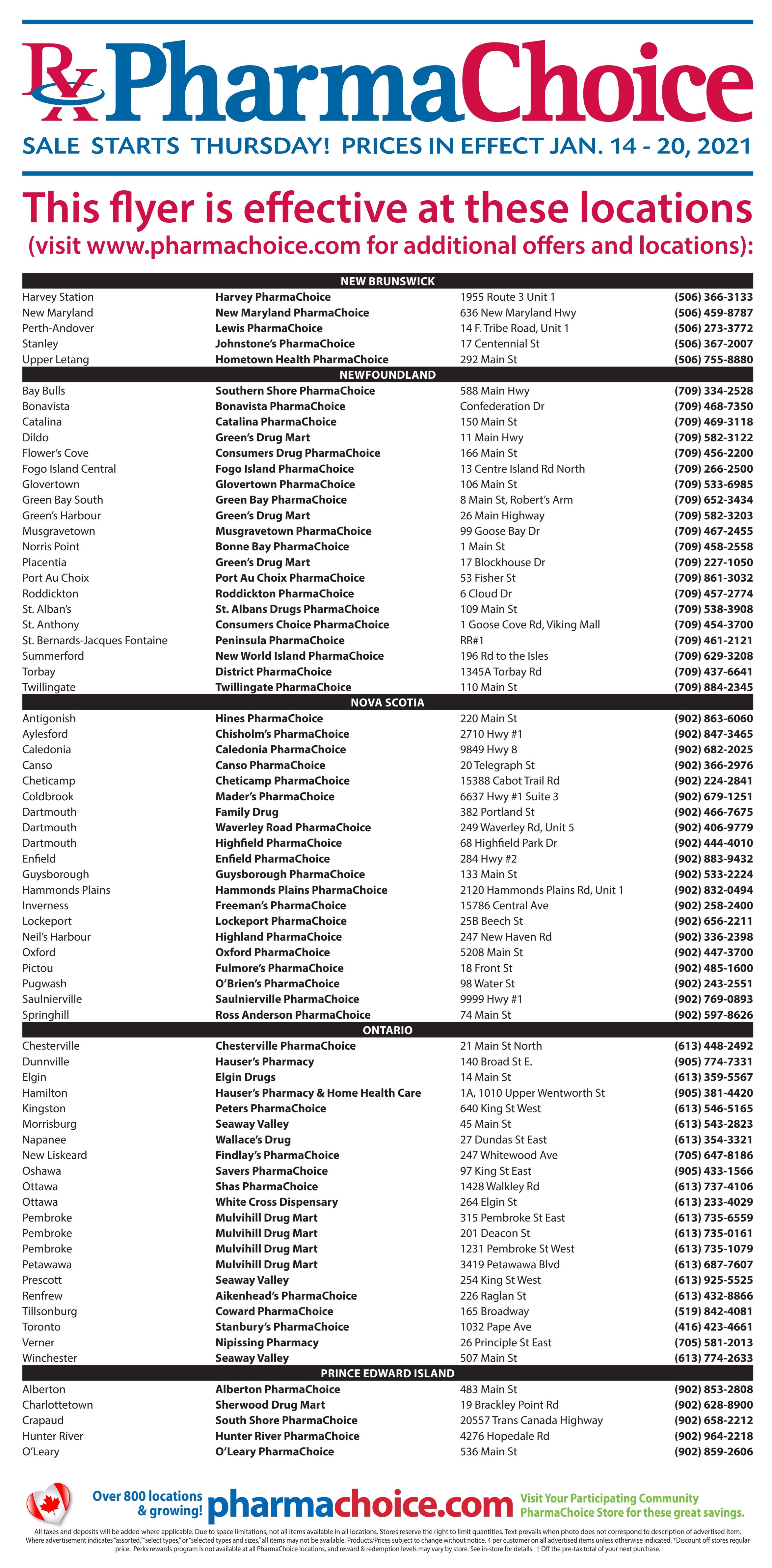 PharmaChoice (ON & Atlantic) Flyer January 14 to 20