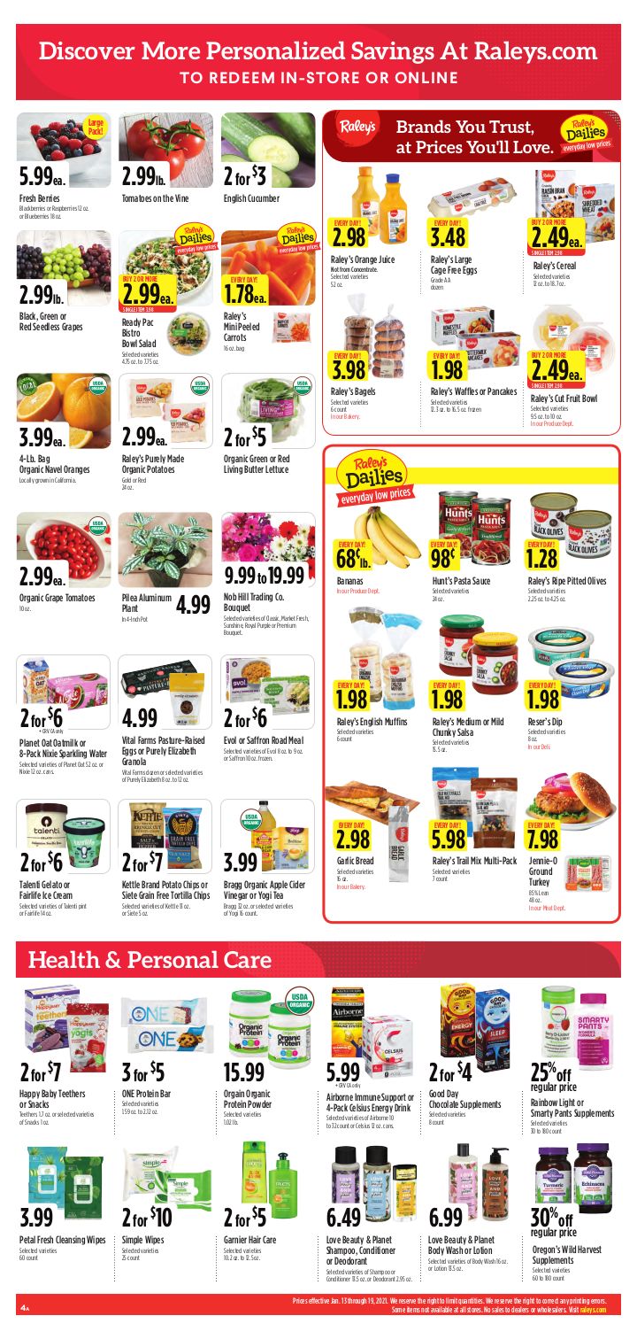 Raley's Weekly Ad Flyer January 13 to January 19, 2021