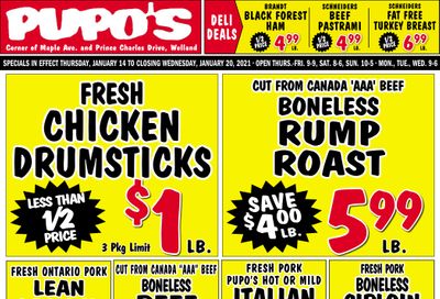 Pupo's Food Market Flyer January 14 to 20