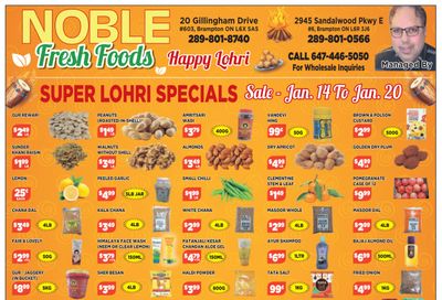 Noble Fresh Foods Flyer January 14 to 20