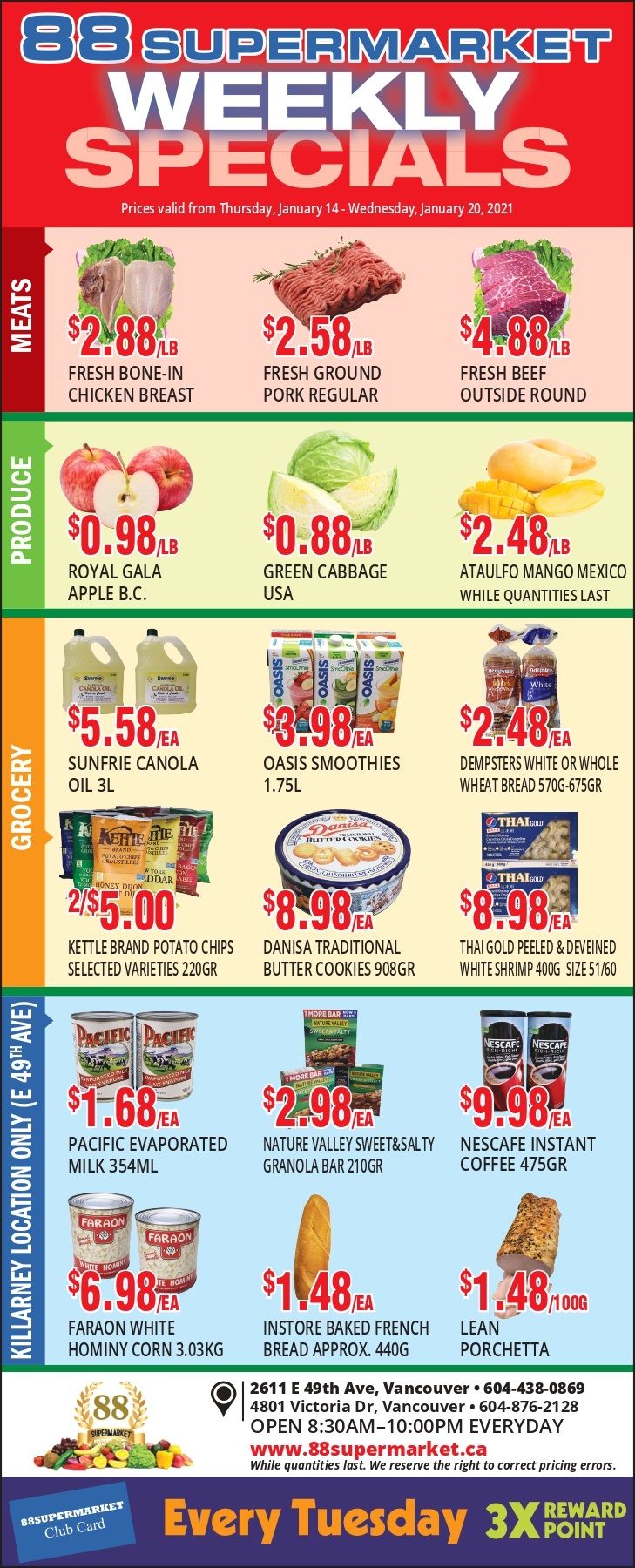 88 Supermarket Flyer January 14 to 20