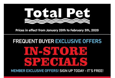 Total Pet Loyalty in-store Flyer January 20 to February 5