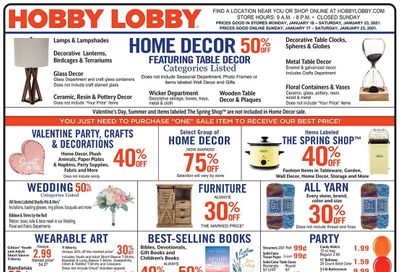 Hobby Lobby Weekly Ad Flyer January 17 to January 23