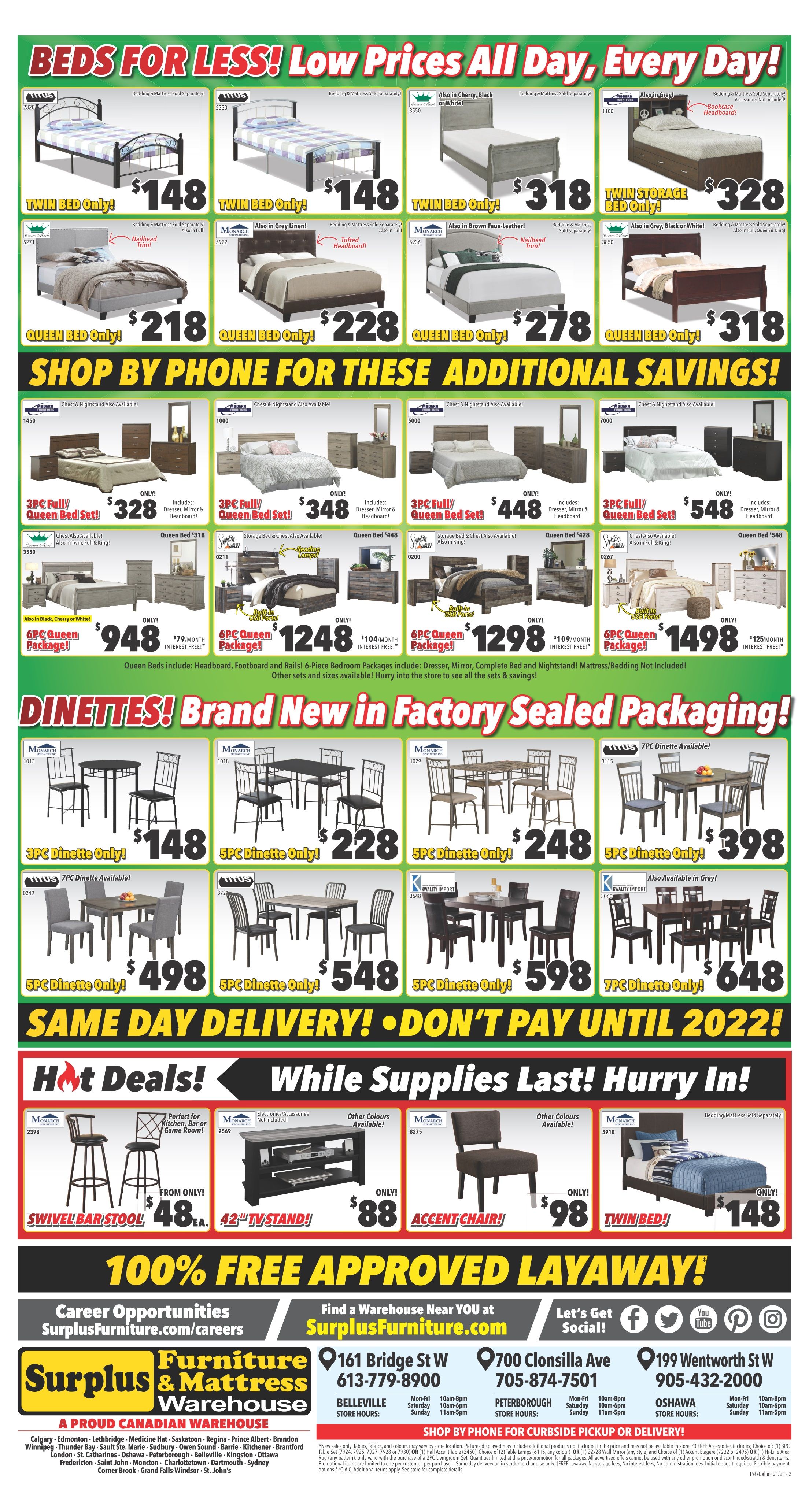Surplus Furniture & Mattress Warehouse (Oshawa) Flyer January 18 to 31