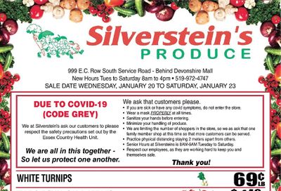 Silverstein's Produce Flyer January 20 to 23