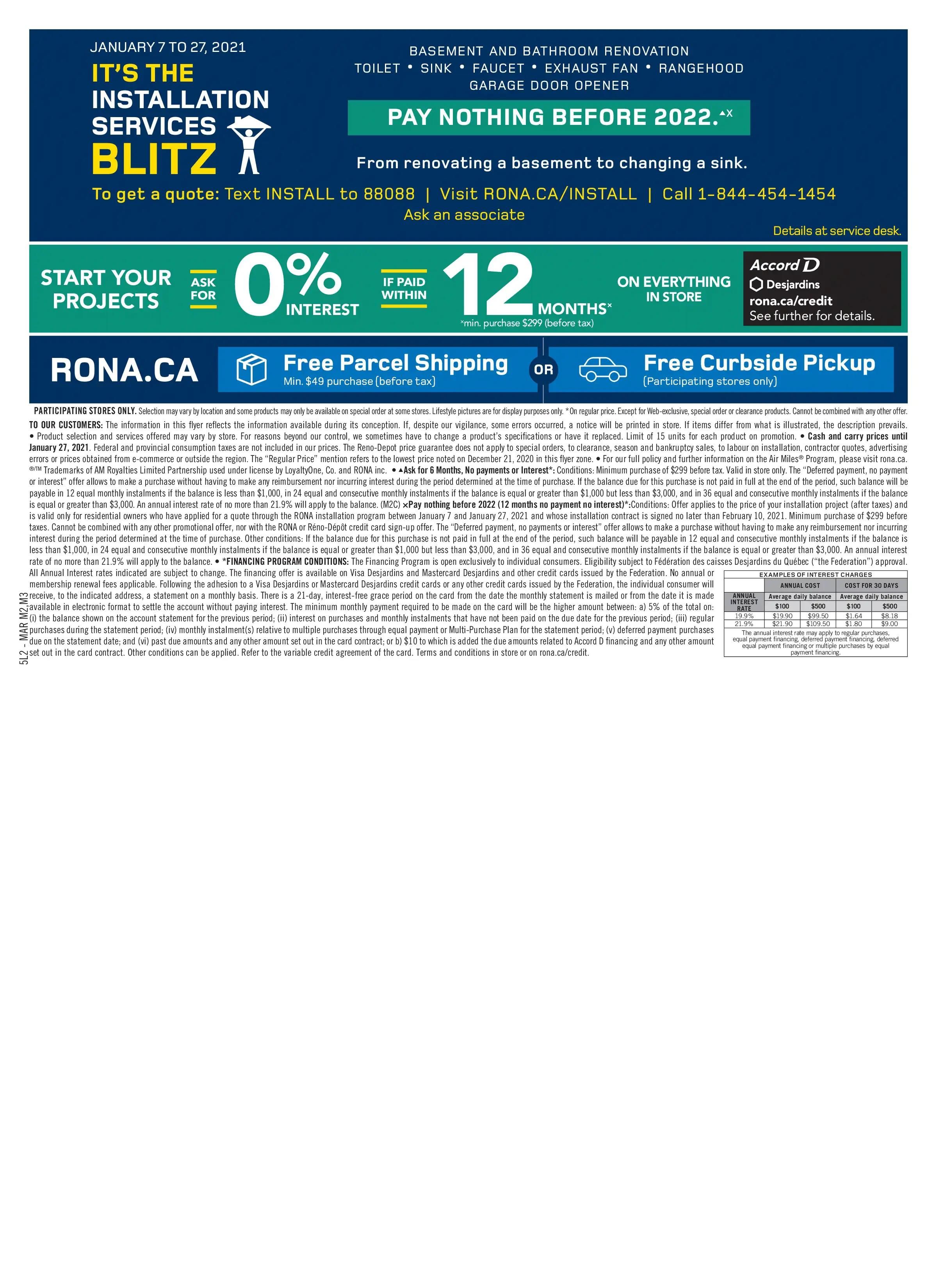 Rona (Atlantic) Flyer January 21 to 27