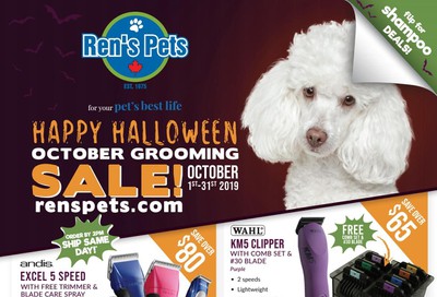 Ren's Pets Depot Monthly Grooming Flyer October 1 to 31