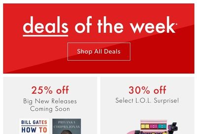 Chapters Indigo Online Deals of the Week January 25 to 31
