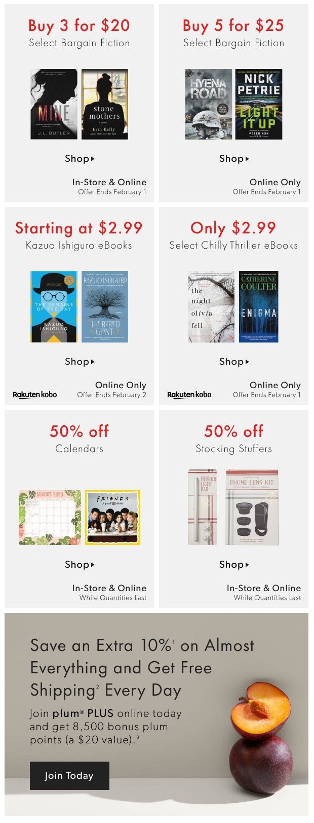 Chapters Indigo Online Deals of the Week January 25 to 31