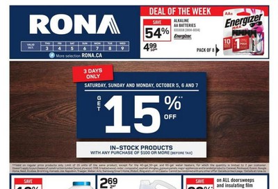 Rona (West) Flyer October 3 to 9