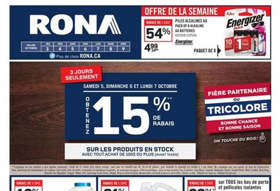 Rona (QC) Flyer October 3 to 9