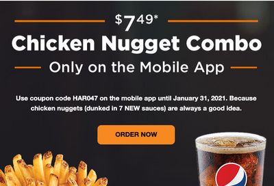 Harvey’s Canada Coupons: Valid until January 31