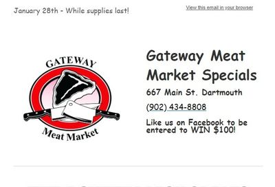 Gateway Meat Market Flyer January 28 to February 3