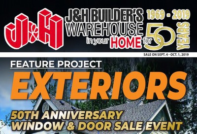 J&H Builder's Warehouse Flyer September 4 to October 1