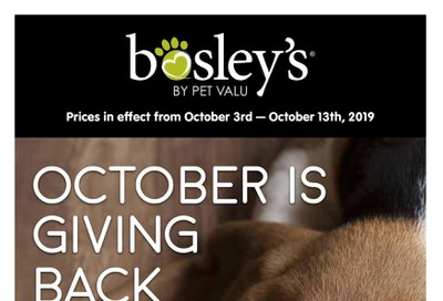 Bosley's by PetValu Flyer October 3 to 13