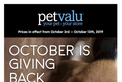 Pet Valu Flyer October 3 to 13