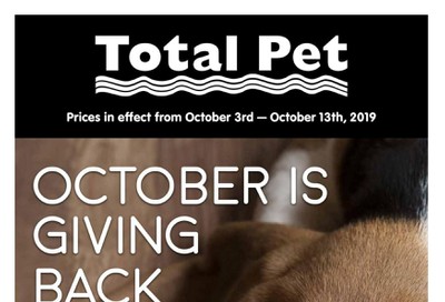 Total Pet Flyer October 3 to 13