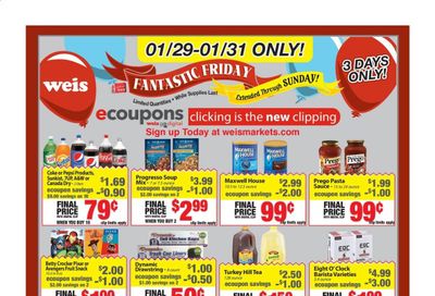 Weis Weekly Ad Flyer January 29 to January 31