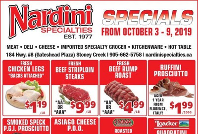 Nardini Specialties Flyer October 3 to 9