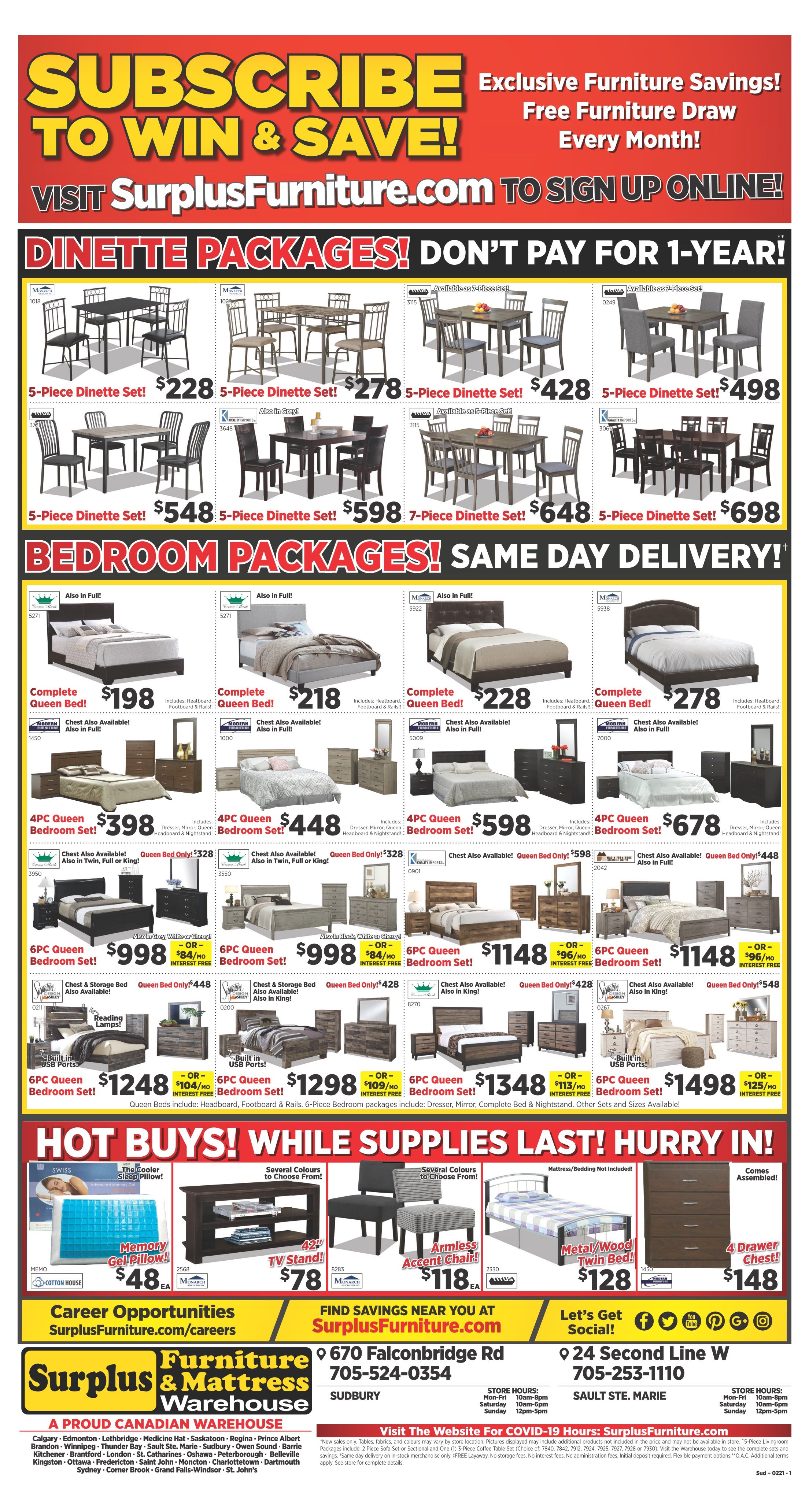 Surplus Furniture & Mattress Warehouse (Sudbury) Flyer February 1 to 7
