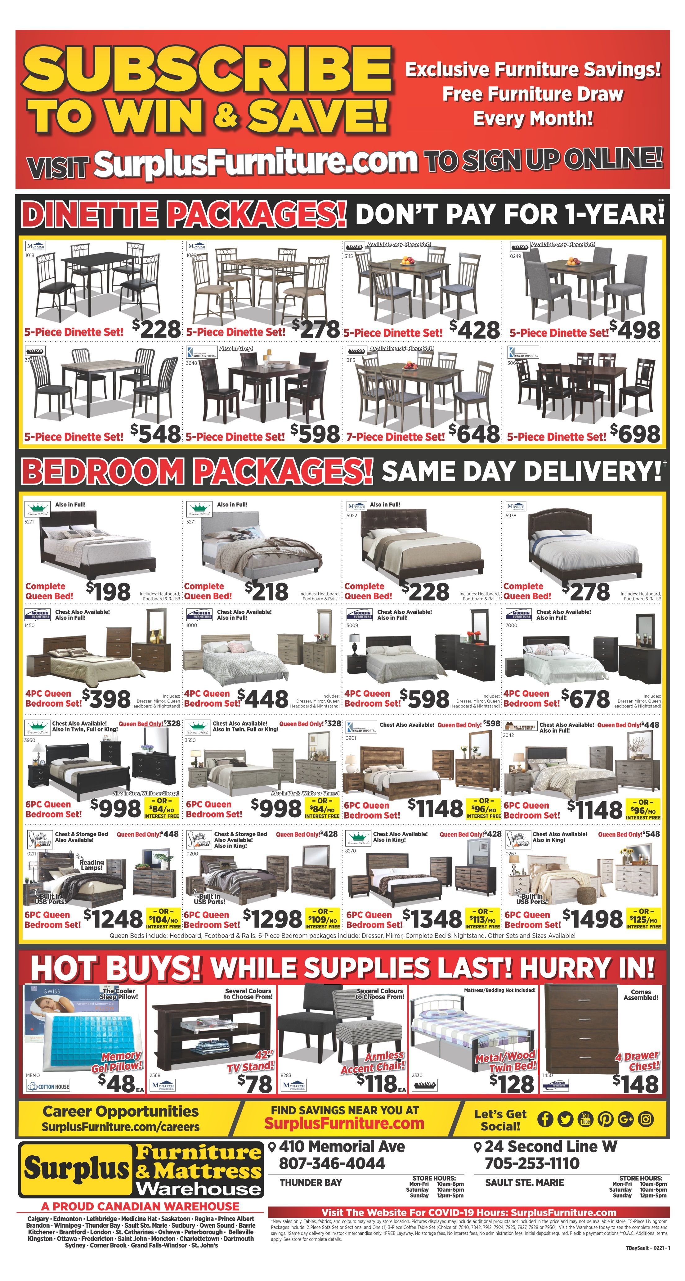 Surplus Furniture & Mattress Warehouse (Sault Ste Marie) Flyer February 1 to 7