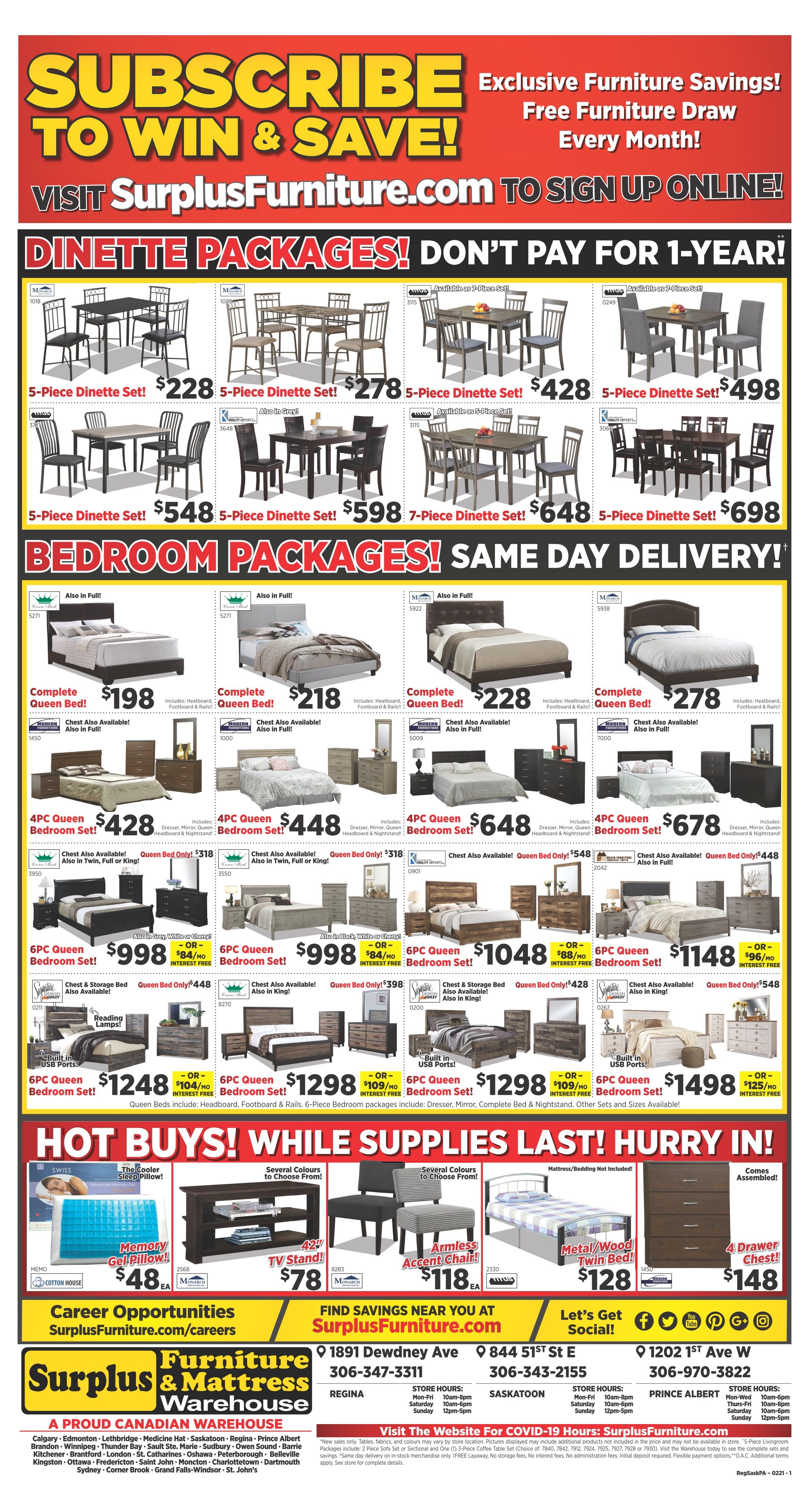 Surplus Furniture & Mattress Warehouse (Saskatoon) Flyer February 1 to 7