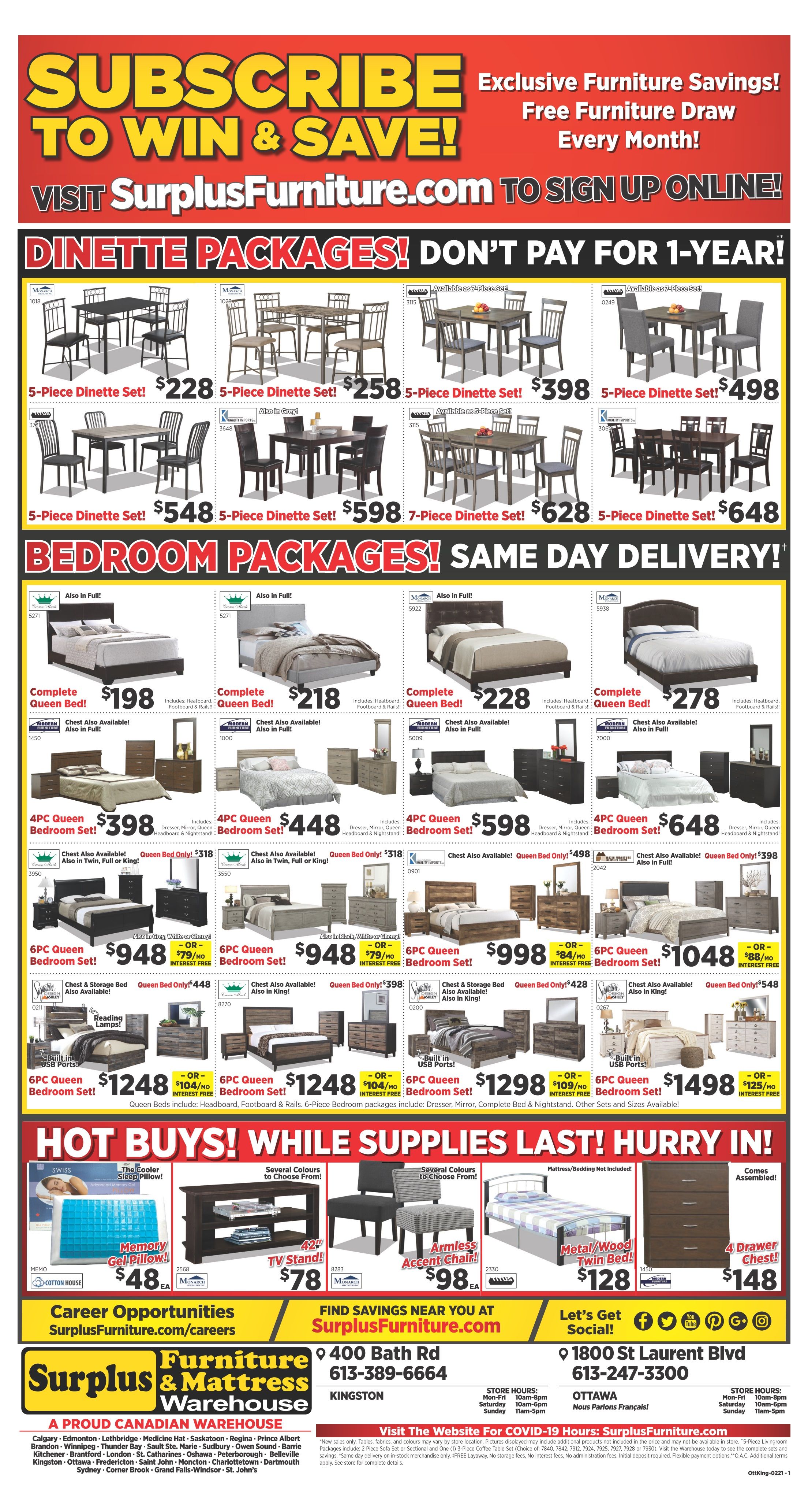 Surplus Furniture & Mattress Warehouse (Ottawa) Flyer February 1 to 7
