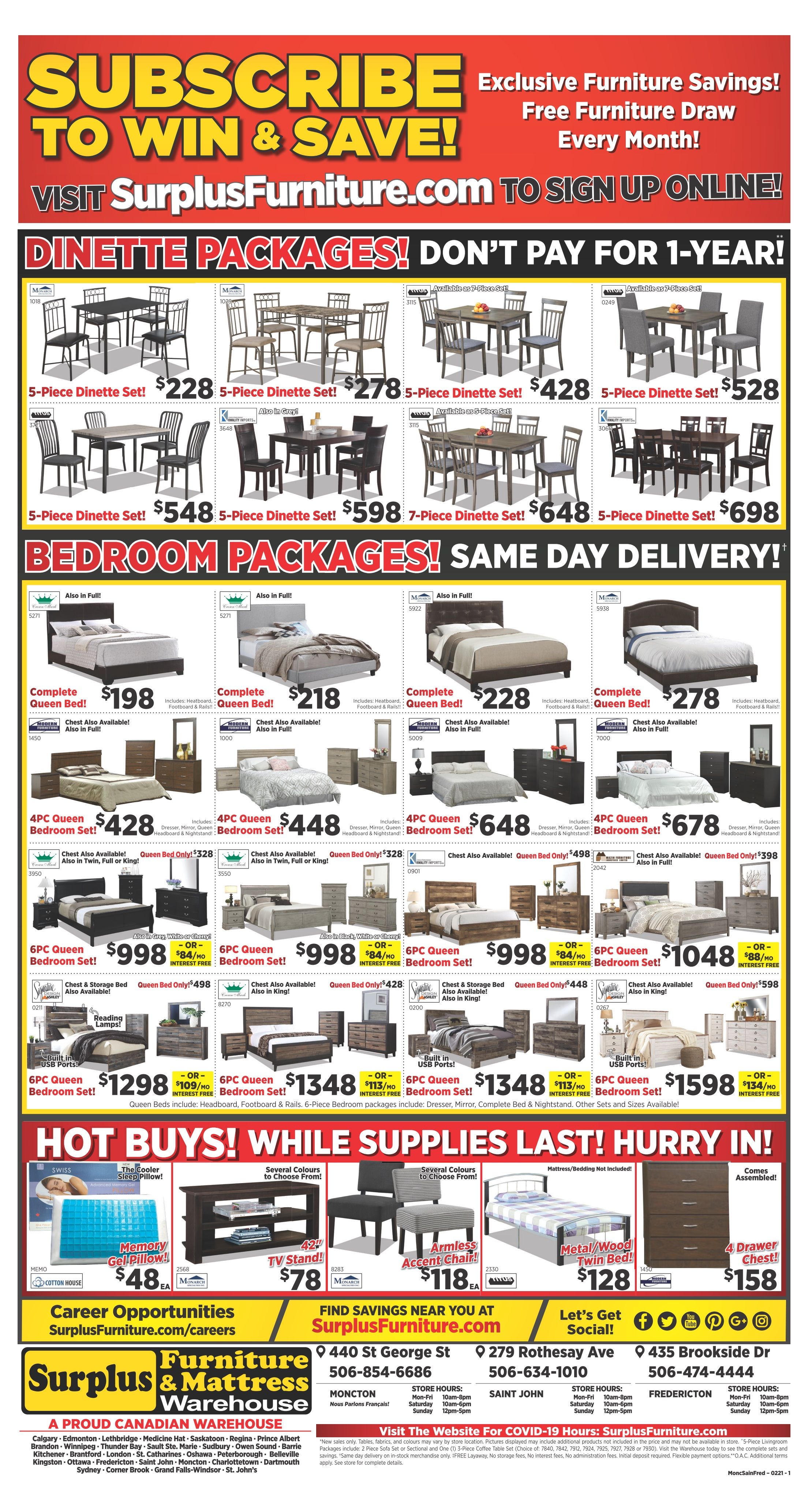 Surplus Furniture & Mattress Warehouse (Moncton) Flyer February 1 to 7