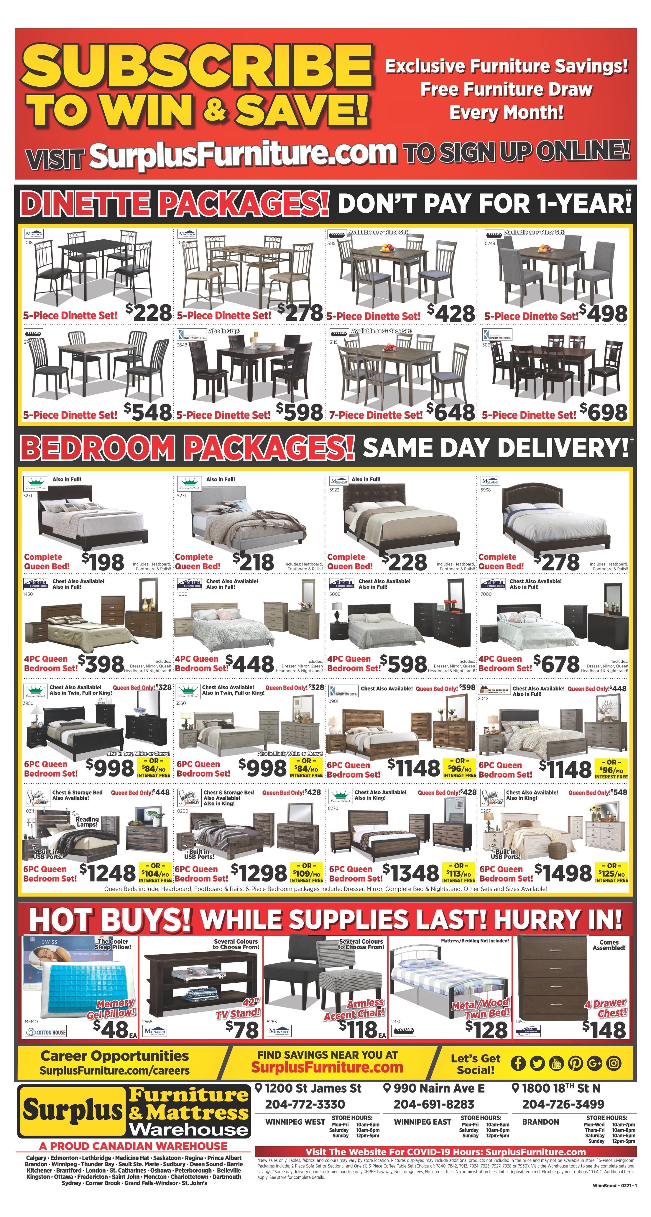 Surplus Furniture & Mattress Warehouse (Brandon) Flyer February 1 to 7