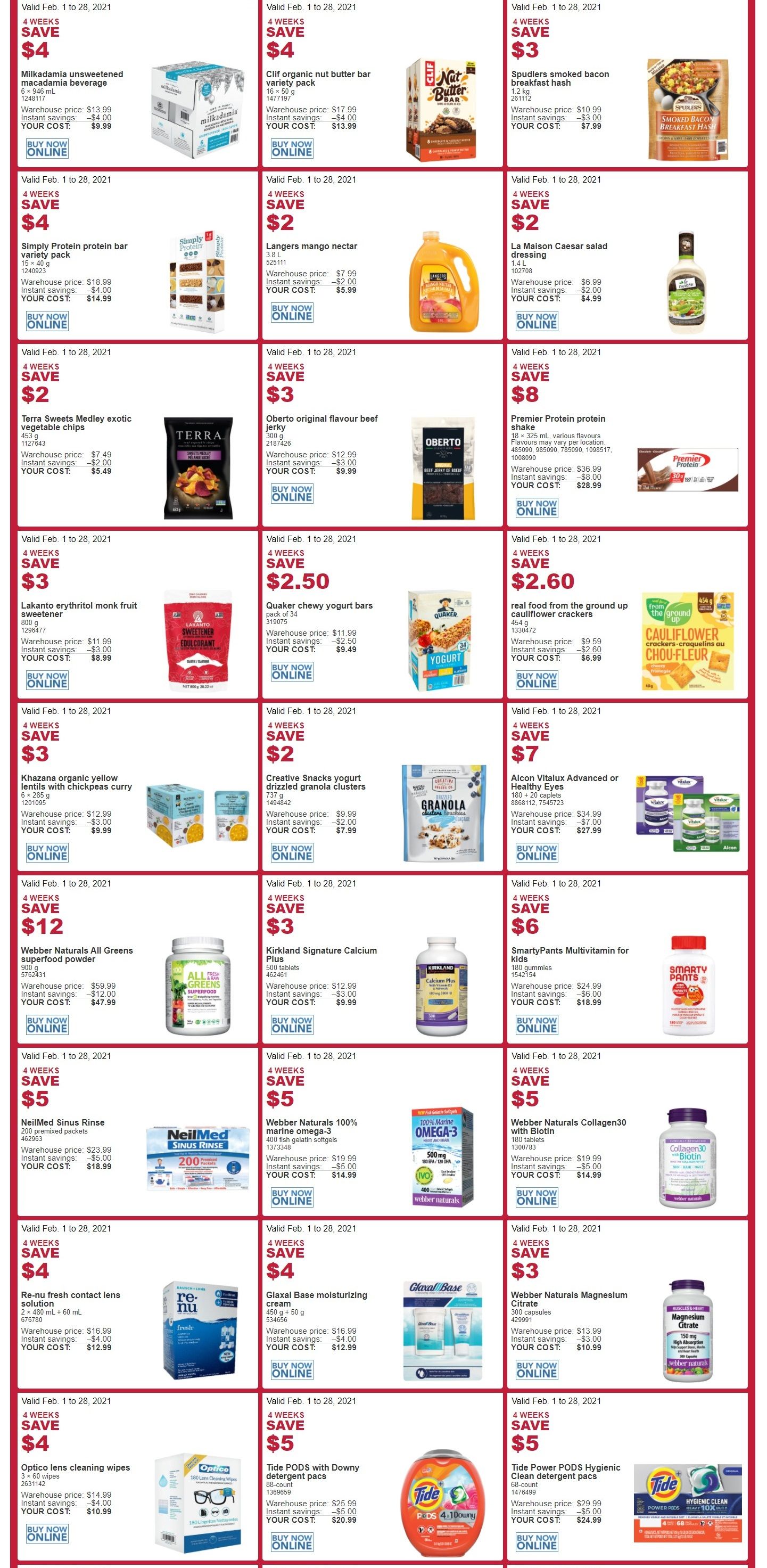 Costco (QC) Weekly Savings February 1 to 28