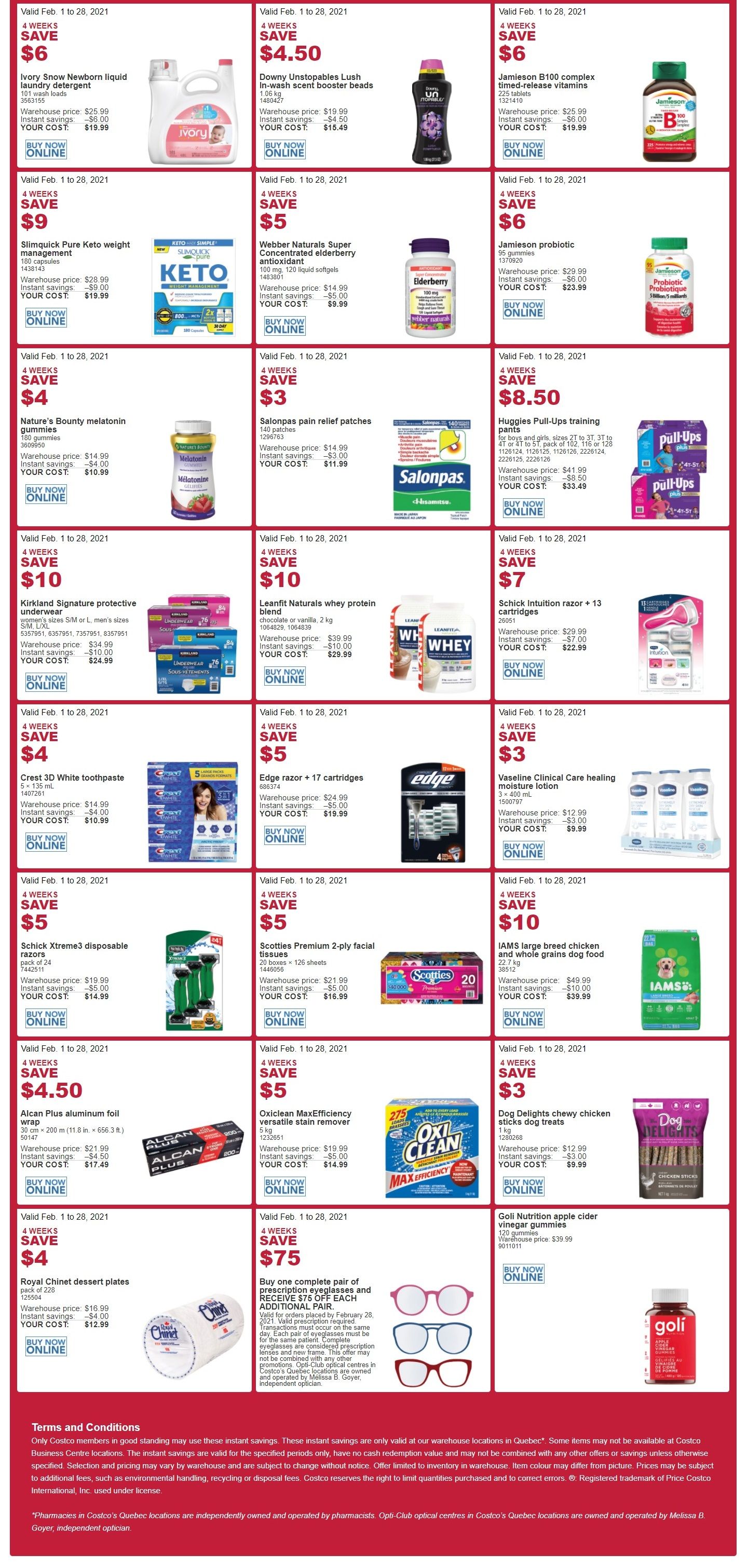 Costco (QC) Weekly Savings February 1 to 28