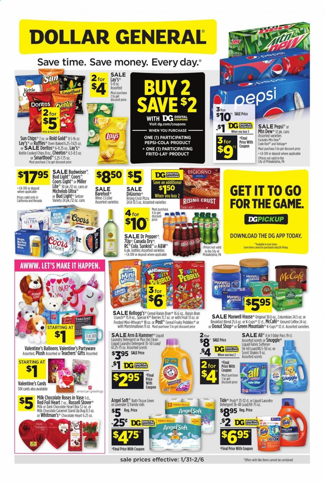 Dollar General (CA, NV) Weekly Ad Flyer January 31 to February 6