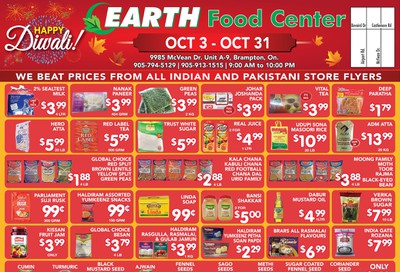 Earth Food Center Flyer October 3 to 31