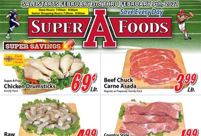 Super A Foods Big Game Day Sale Weekly Ad Flyer February 3 to February 9, 2021