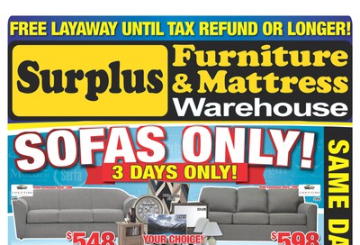 Surplus Furniture & Mattress Warehouse (Thunder Bay) Flyer January 28 to February 3