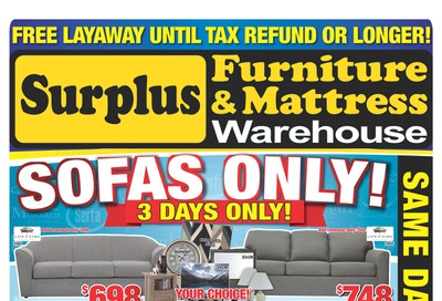 Surplus Furniture & Mattress Warehouse (St. John's) Flyer January 28 to February 3