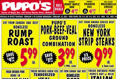 Pupo's Food Market Flyer February 4 to 10