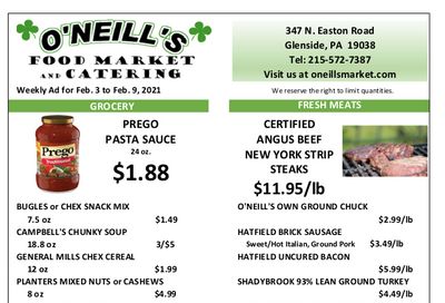 O'Neill's Food Market Weekly Ad Flyer February 3 to February 9, 2021