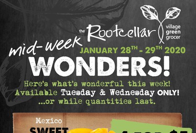 The Root Cellar Mid-Week Flyer January 28 and 29