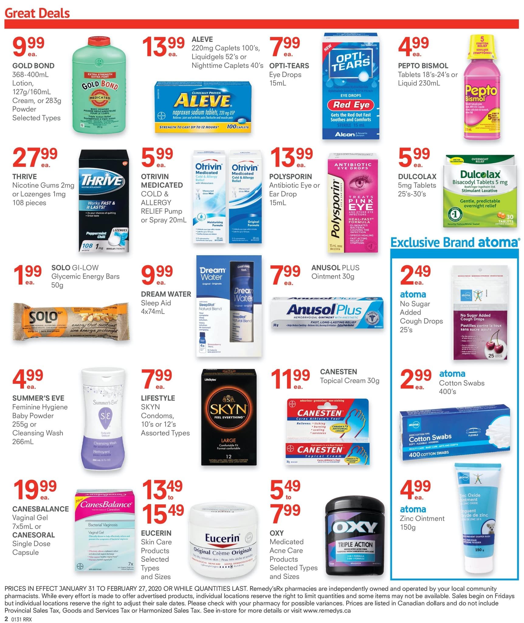 Remedy's RX Flyer January 31 to February 27