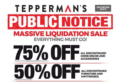 Tepperman's Flyer January 31 to February 6