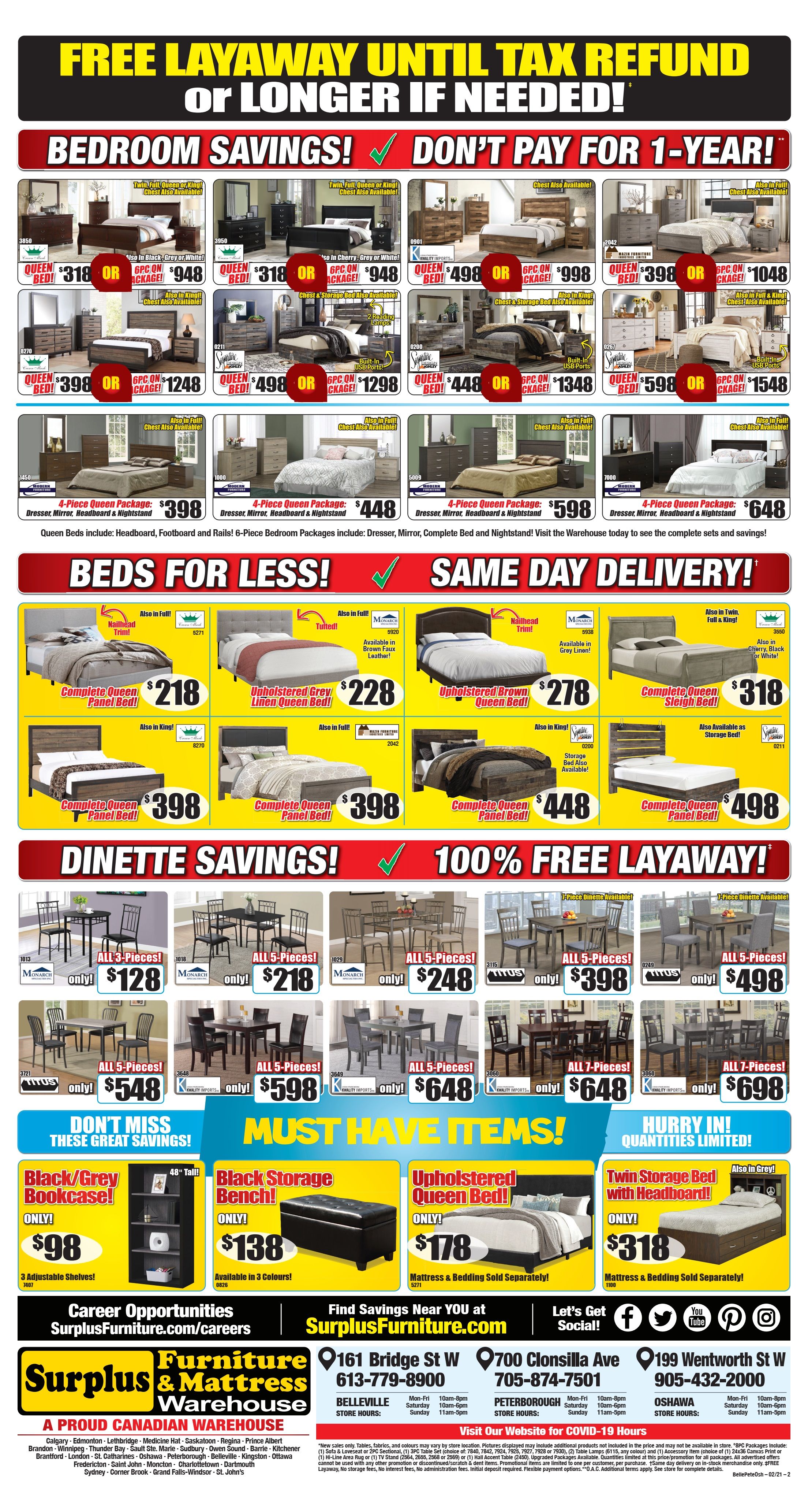 Surplus Furniture & Mattress Warehouse (Oshawa) Flyer February 8 to 28