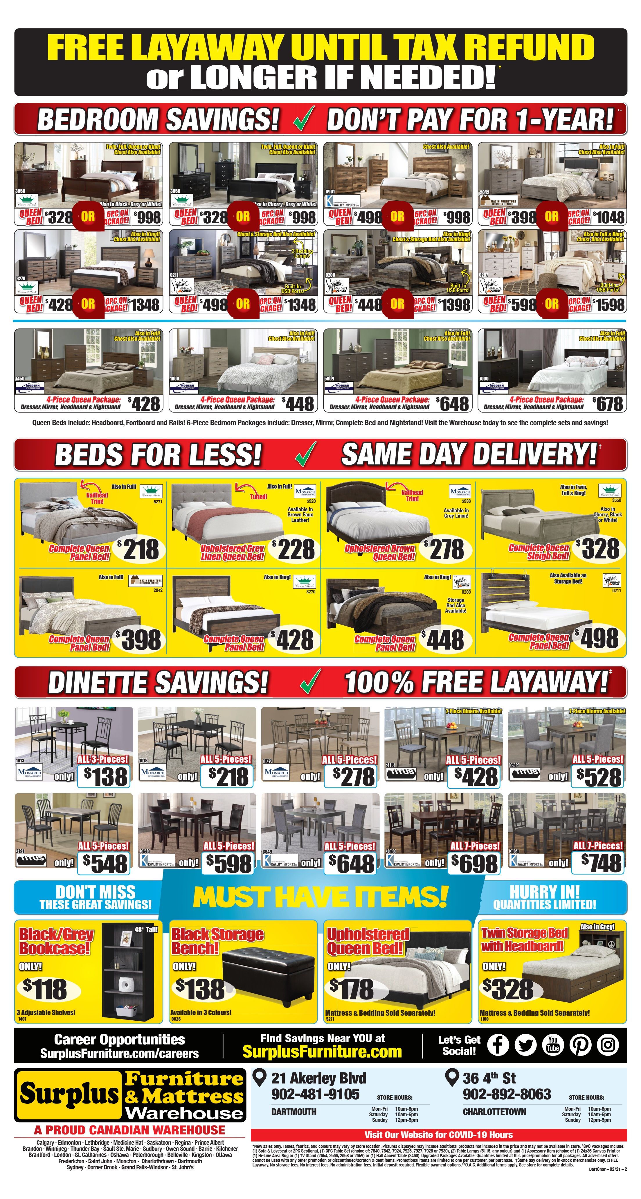 Surplus Furniture & Mattress Warehouse (Dartmouth) Flyer February 8 to 28