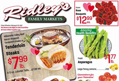Ridley's Family Market Valentine's Day Sale Weekly Ad Flyer February 9 to February 15, 2021